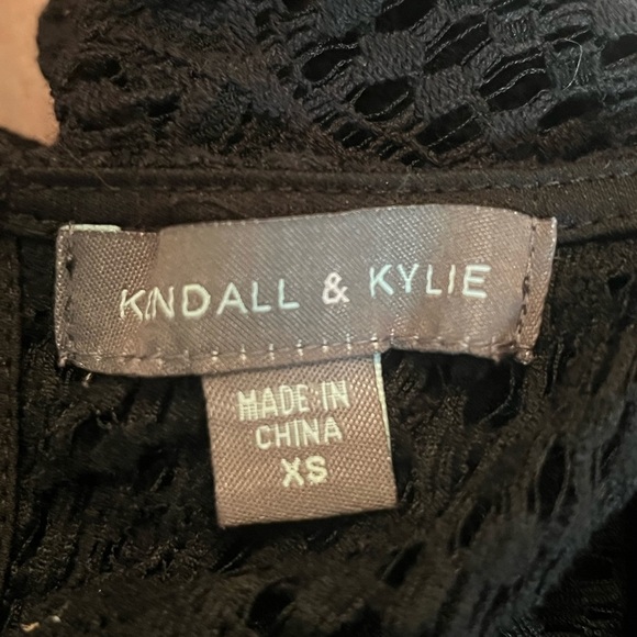 Kendall  & Kylie Lace Crochet Sz XS Hi-Low Skater Dress in Black - Picture 7 of 7